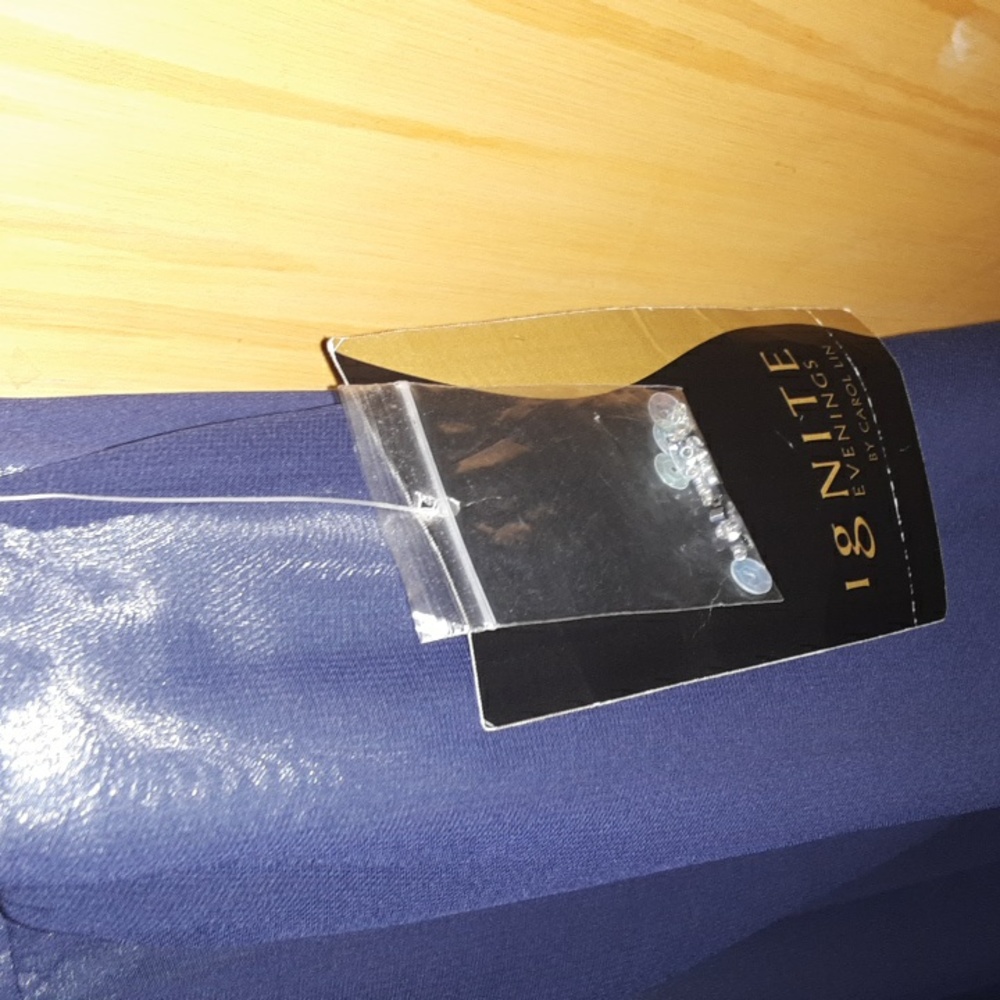 Ignite Evenings By Carol Lin size 14 navy blue lined dress - Picture 5 of 11